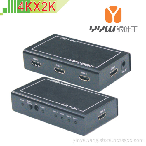 HDMI Switch 4X1 4 to 1 1.4V 3D 4KX2K Meta Shell